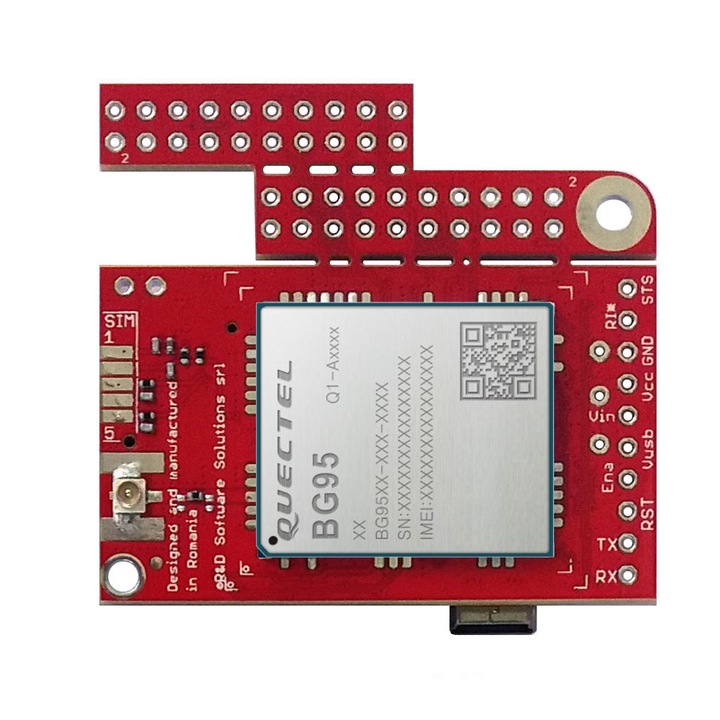 Модем с ниска мощност LTE CATM1 + NBIOT + GNSS - u-GSM BG95-M2 - съвместим с Arduino, Raspberry PI и BeagleBone Black