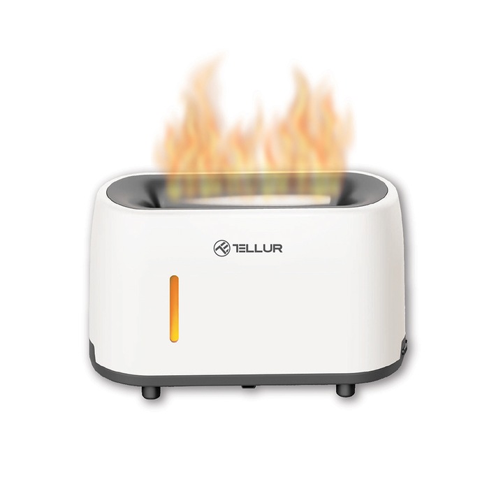 Арома дифузер Tellur Flame, 240ml 12 часа, дистанционно, бял