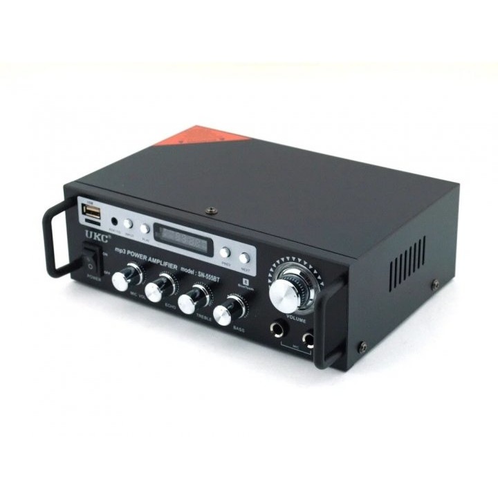 Аудио усилвател UKC SN-555BT, 2x60W, Радио, Bluetooth, SD карта, Kynexi, Черен