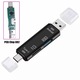 Универсален високоскоростен 5 в 1 USB хъб и Card Reader, Модел Combo 5, Type C, Usb, Micro Usb, Tf, SD Memory Card Reader, OTG Card Reader, Черен