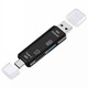 Универсален високоскоростен 5 в 1 USB хъб и Card Reader, Модел Combo 5, Type C, Usb, Micro Usb, Tf, SD Memory Card Reader, OTG Card Reader, Черен