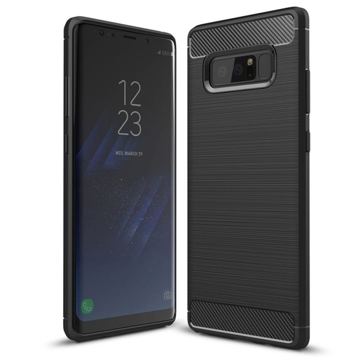 Кейс за Samsung Galaxy Note 8, Techsuit Carbon Silicone, черен