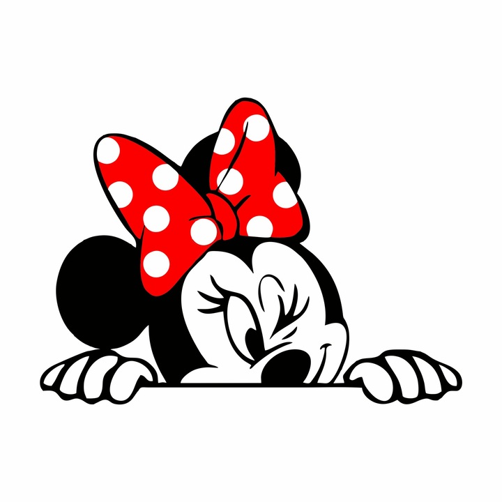 Minnie autómatrica, hátsó ablak, tanksapka, laptop, 15x20 cm