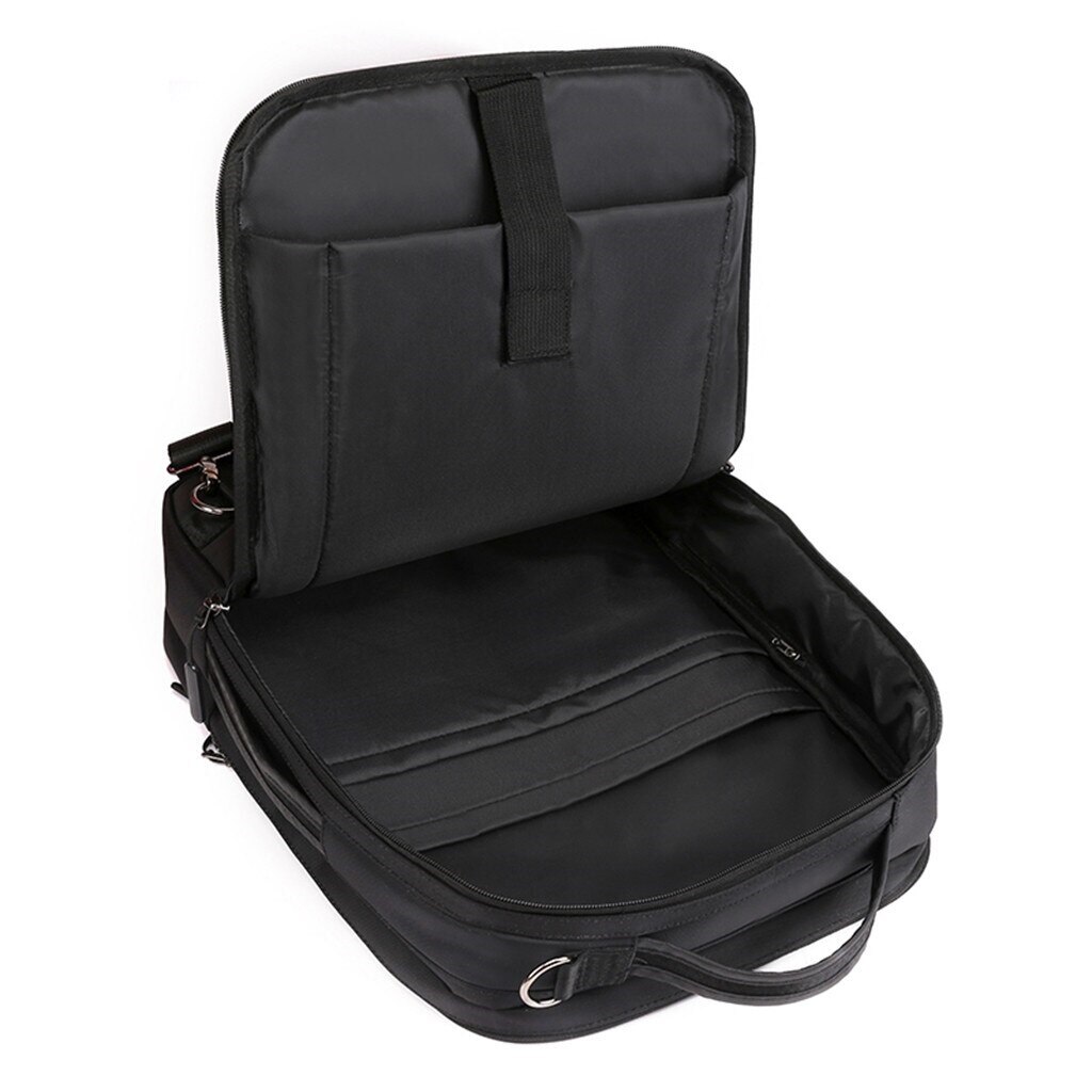Rucsac laptop 15.6" smart business, convertibil, cu port de incarcare USB, Escalate, 30x13x41 cm, Negru