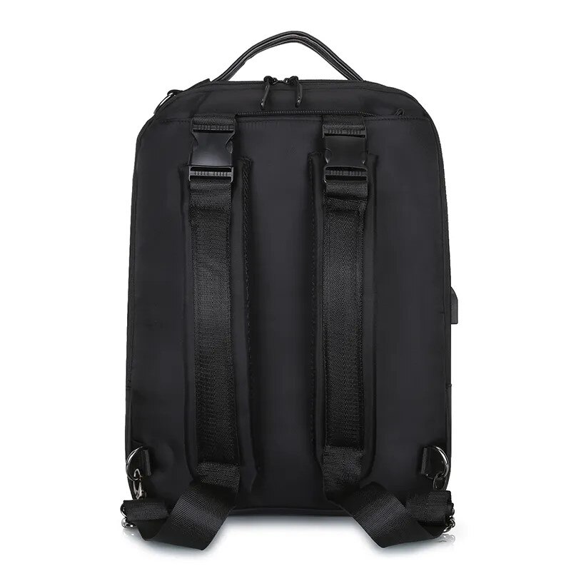 Rucsac laptop 15.6" smart business, convertibil, cu port de incarcare USB, Escalate, 30x13x41 cm, Negru
