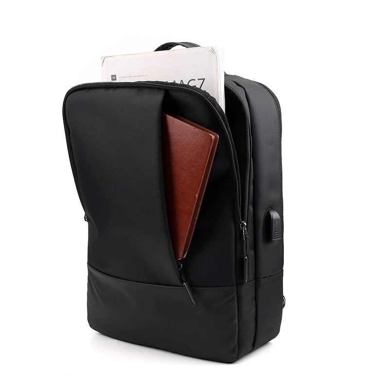 Rucsac laptop 15.6" smart business, convertibil, cu port de incarcare USB, Escalate, 30x13x41 cm, Negru