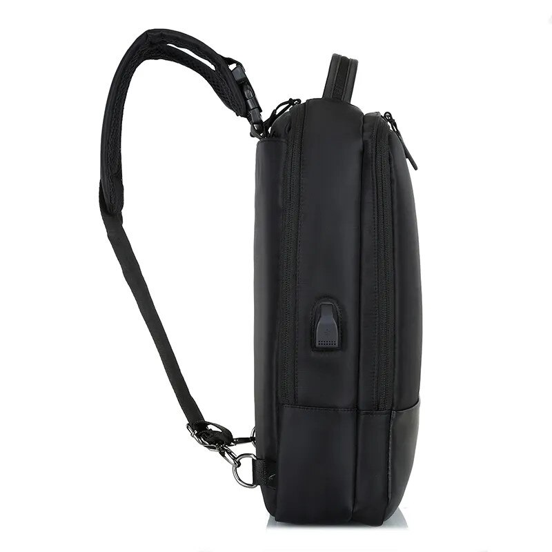 Rucsac laptop 15.6" smart business, convertibil, cu port de incarcare USB, Escalate, 30x13x41 cm, Negru