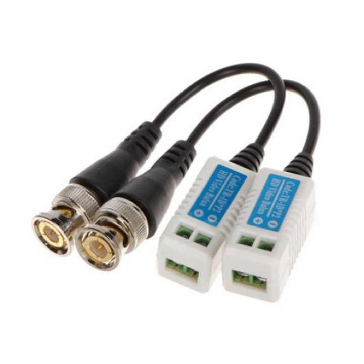Set 2 adaptori video balun KG-202P, Inny-D, 5 MP, Alb/negru