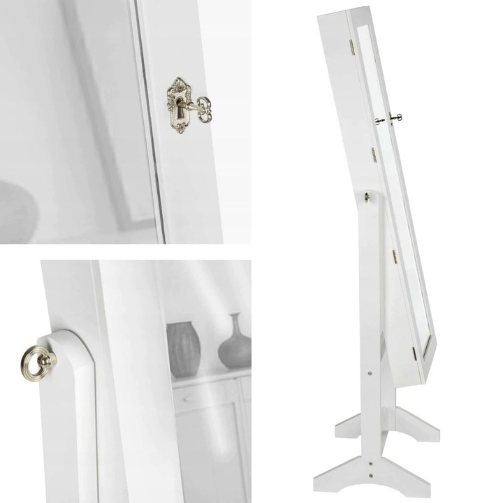 140cm-es lábakon álló tükrös ékszertartó szekrény