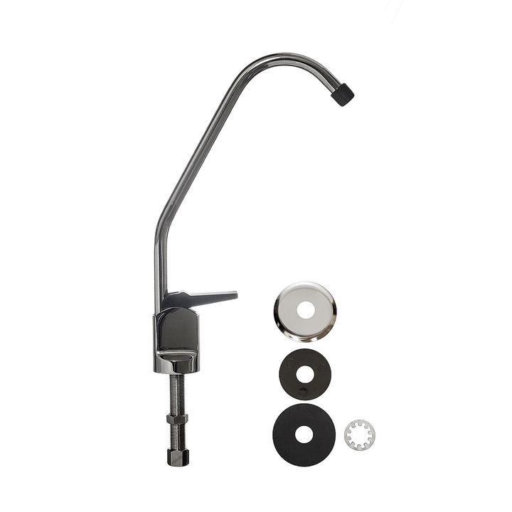 Baterie cromata cu clapeta neagra pentru sisteme de filtrare-purificare apa