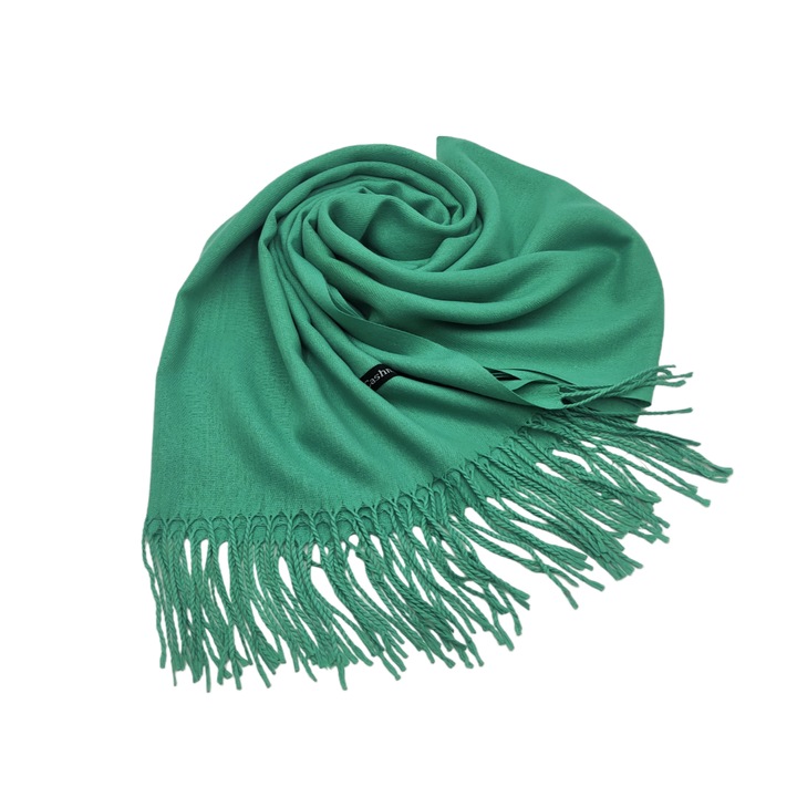 Esarfe tip casmir pentru femei, uni, 180 x 70 cm, Vernil, 180 x 70 cm