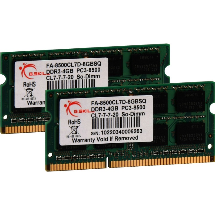 RAM памет, G.Skill, 8 GB, DDR3, 1066 mHz