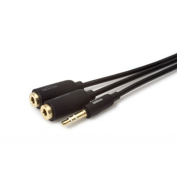 Cablu Jack 3.5mm - 2 x Jack 3.5mm TechLink iWires 0.2m Cablu Jack 3.5mm - 2 x Jack 3.5mm TechLink iWires 0.2m