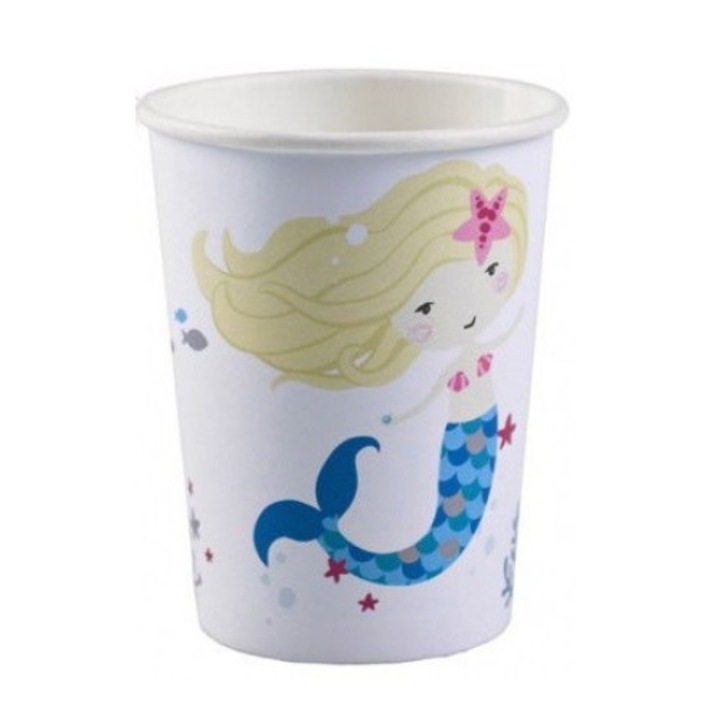 Mermaid, Sellő papír pohár 8 db-os 250 ml