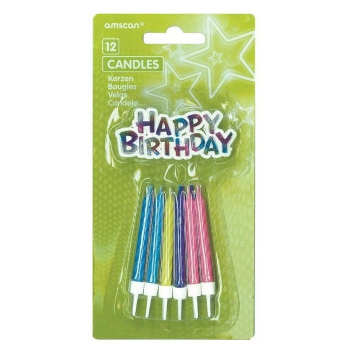Комплект свещи Happy Birthday от 12 бр