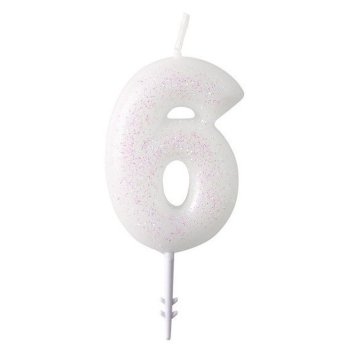 Свещ 6, 6,5см, Бял