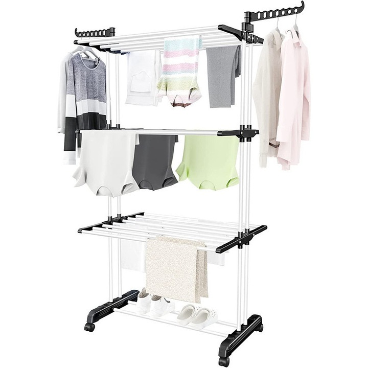 Uscator de rufe, Ronyes®, Inaltime 170cm, Negru