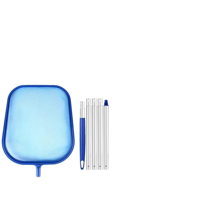 Uszodatisztító háló, mzoLife, Alumínium, Teleszkópos, 128cm, Kék
