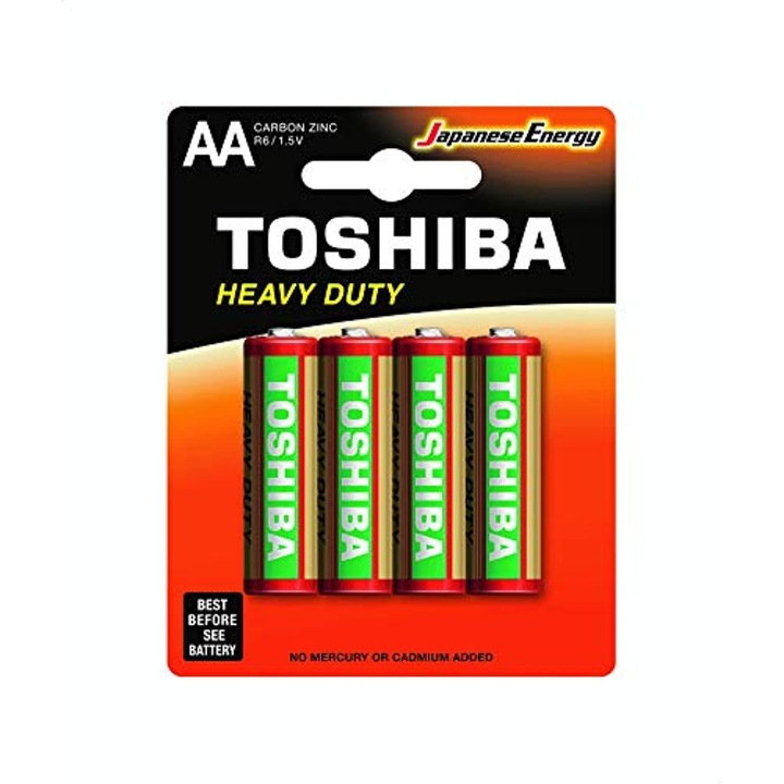 Ceruzaelem AA (LR6), 1.5 Volt, 4 darab, tartós, elem, Heavy Duty, TOSHIBA