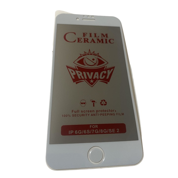 Folie Ceramica Privacy Compatibila Iphone 6 Alb