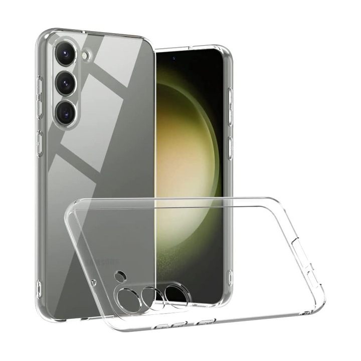 Samsung S23 készülékhez Clear Case Box tok, 2 mm, átlátszó