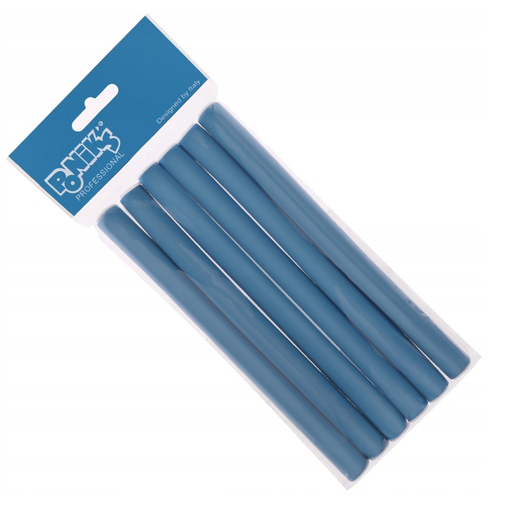 Bigudiuri pentru bucle, Ponik's, 14 mm, 6 bucati, 18 cm, Albastru
