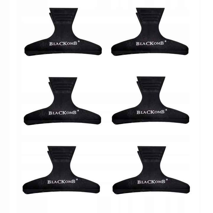 Set 6 cleme de par, BlaCKomb, Plastic, Negru