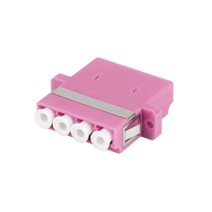 Adaptor retea fibra optica cu conectori LC/UPC, Lanberg 43378, MM QUAD OM4, violet