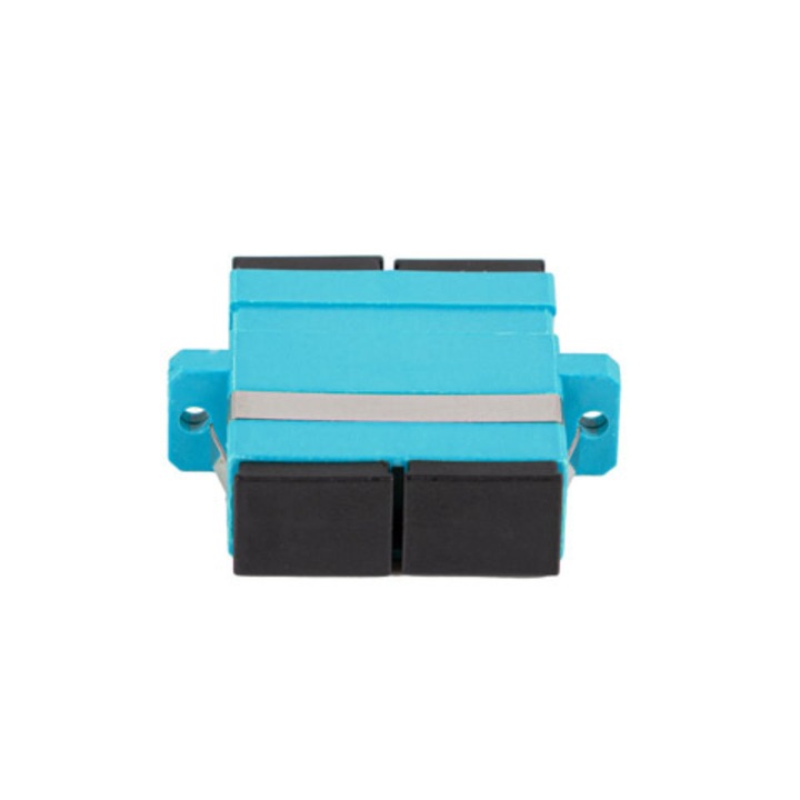 Adaptor retea fibra optica cu conectori SC/UPC, Lanberg 43372, MM DUPLEX OM3, turcoaz Turcoaz 0 cm