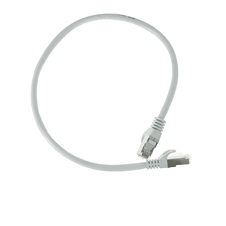 Мрежов кабел-patchcord CAT6 FTP, Lanberg 43613, 2 X RJ45, дължина 50cm, AWG26, 10Gb/s-250MHz, мрежова връзка, ethernet, сив