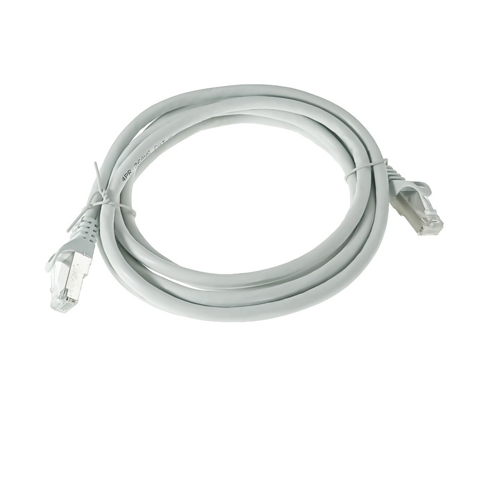 Мрежов кабел-patchcord CAT6 FTP, Lanberg 43616, 2 X RJ45, дължина 2m, AWG26, 10Gb/s-250MHz, мрежова връзка, ethernet, сив