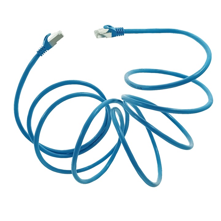 Мрежов кабел-patchcord CAT6 FTP, Lanberg 43635, 2 X RJ45, дължина 3m, AWG26, 10Gb/s-250MHz, мрежова връзка, ethernet, син