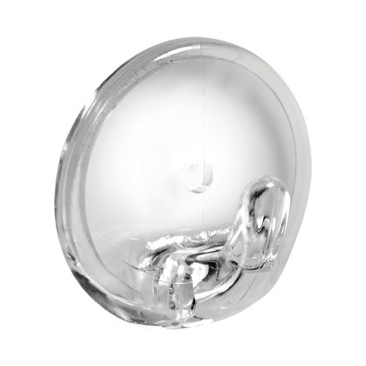 Set 2 cuiere autoadezive cu 1 carlig Budget, 36x20 mm, plastic transparent