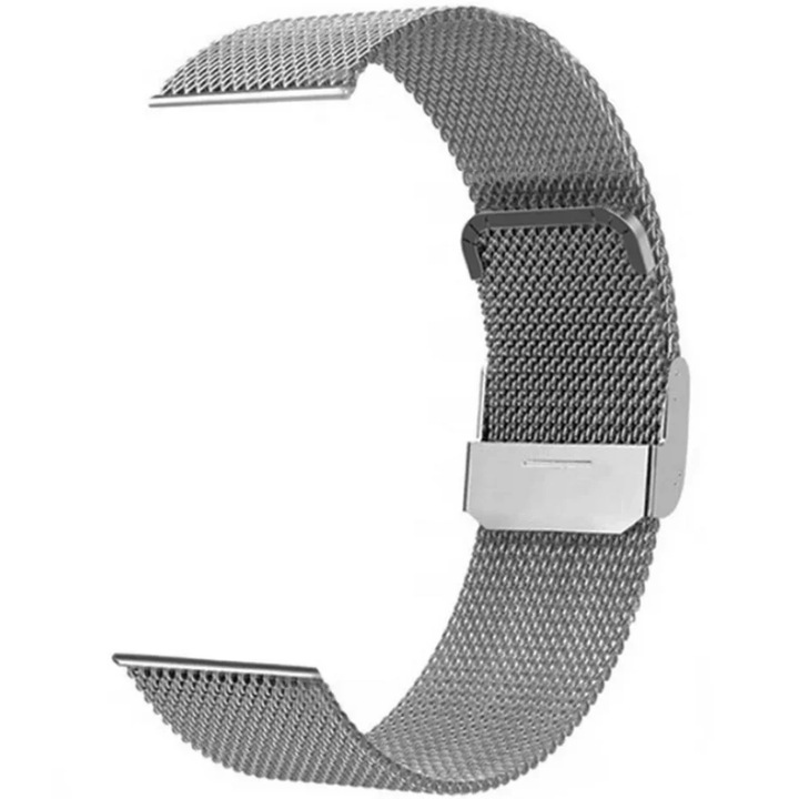 Резервна каишка за Xiaomi Amazfit BIP/POP/GTS2/GTR, US 3 PRO, GTS 2, 2E, MINI / Huawei GT2 42mm/ GT3 42mm/ Watch Fit 2/Samsung Galaxy Watch и всички часовници с 20mm ширина на каишката, неръждаема стомана, сребро