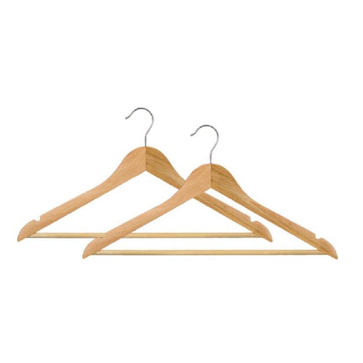 Бежови дървени закачалки 44,5 см - 2 бр