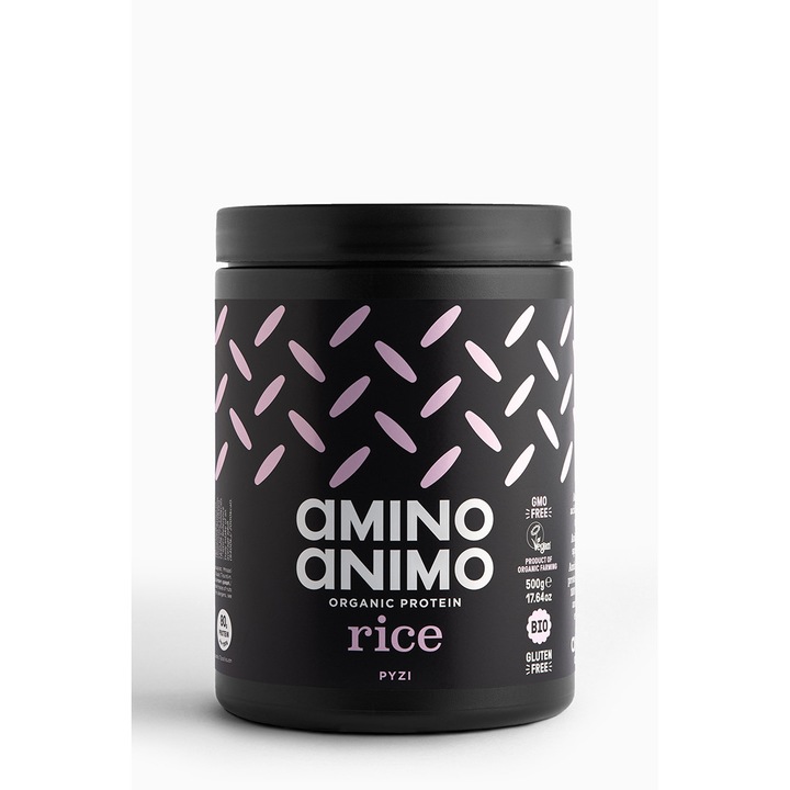 Proteine din orez de plante organice, Amino animo, fara gluten si proteine vegane, 500 g