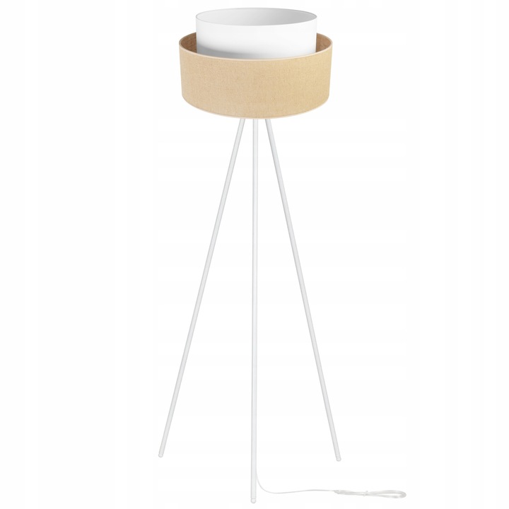 Lampadar trepied, LightHome, Metal, Bej/Alb, 150cm, JUTA 2450/45TB/TM