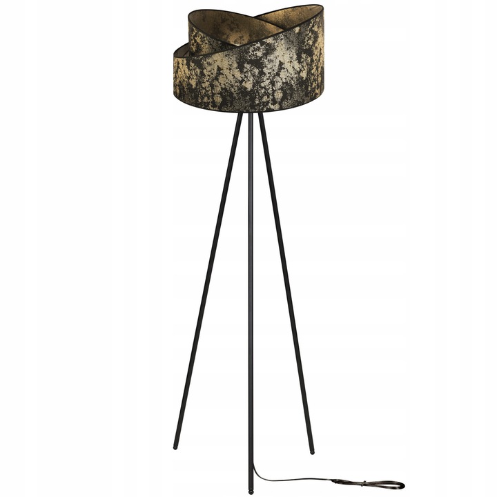 Lampadar trepied, LightHome, Metal, Auriu/Negru, 145cm, WERONA 2400/TM