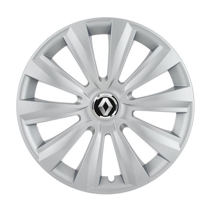 Set 4 capace roti Creative REY®, potrivite jantelor de R15, pentru Renault, model delta cromat