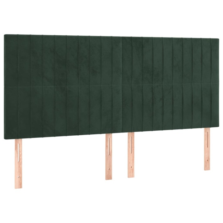 Tablii de pat vidaXL, 4 buc, verde inchis, 80x5x78/88 cm, catifea, 8.65 kg 3116627