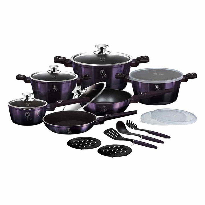 Комплект прибори за хранене BerlingerHaus BH/7145, 18 части, колекция Purple Eclipse