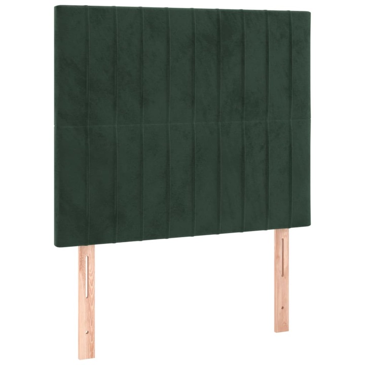 Tablii de pat vidaXL, 2 buc, verde inchis, 100x5x78/88 cm, catifea, 10 kg 3116615