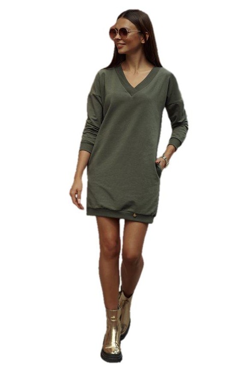 Дамска рокля, Makadamia, Памук, Каки, 36/38 ЕС