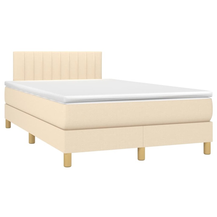 vidaXL krémszínű szövet rugós ágy matraccal 120 x 200 cm 48.43 kg 3140766