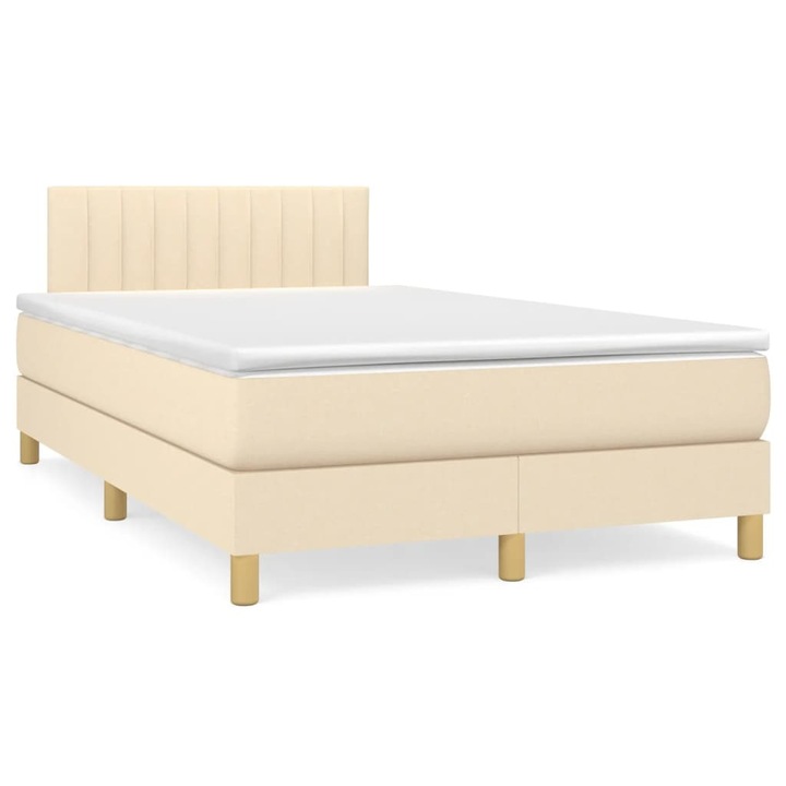 vidaXL krémszínű szövet rugós ágy matraccal 120 x 200 cm 48.43 kg 3140766