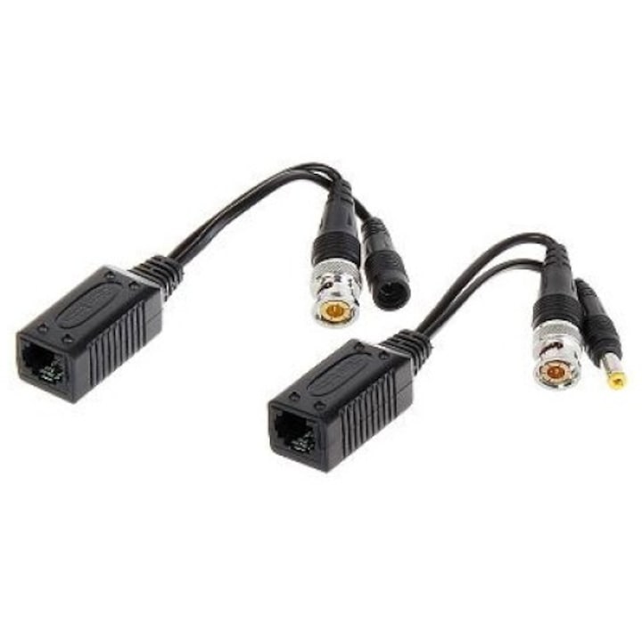 Set 2 bucati video balun pasiv TR-1RJ-HD, Inny-D, 8 MPx, 12 V/DC, 41 x 19.3 x 19.2 mm, Negru