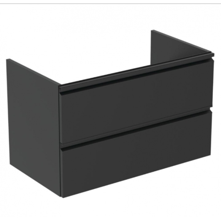 Mobilier de baie Tesi cu doua sertare negru, 80x44x49 cm - Ideal Standard