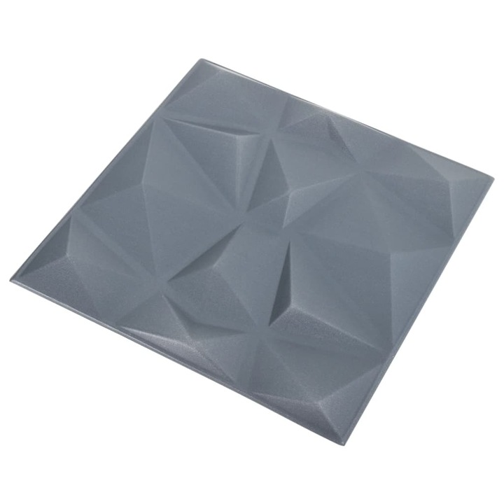 48 db 3D panel készlet, Zakito Europe, EPS, 50 x 50 cm, gyémántszürke