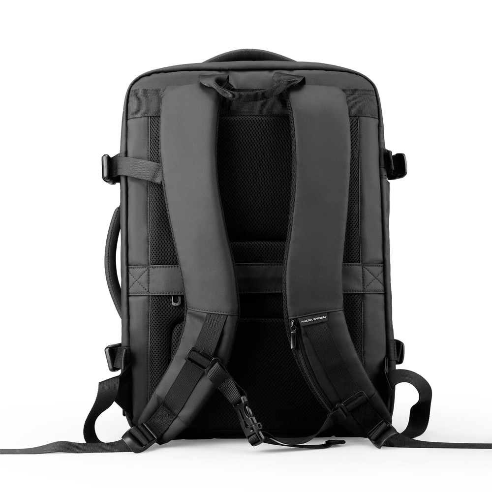 Rucsac Mark Ryden MR9711, compatibil cu laptop 15.6", port USB si micro USB, full impermeabil, 3 modalitati de purtare, unisex, spatios, negru, perfect pentru calatorie, servici sau scoala