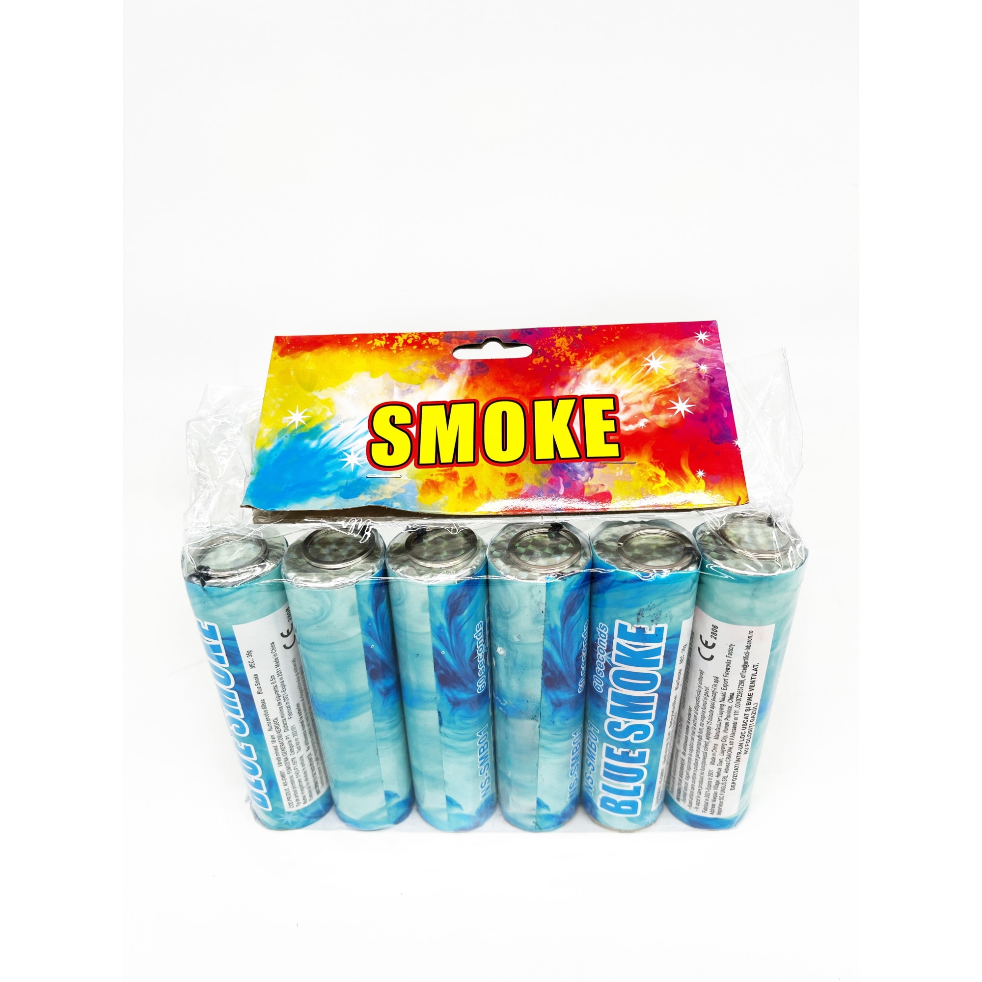 Fumigene albastre cu inel gender reveal - set 6 buc - eMAG.ro